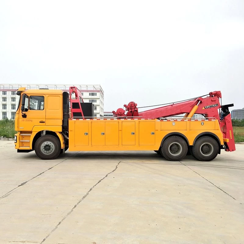SHACMAN 20 ton dragging heavy duty wrecker truck Front Side View
 
