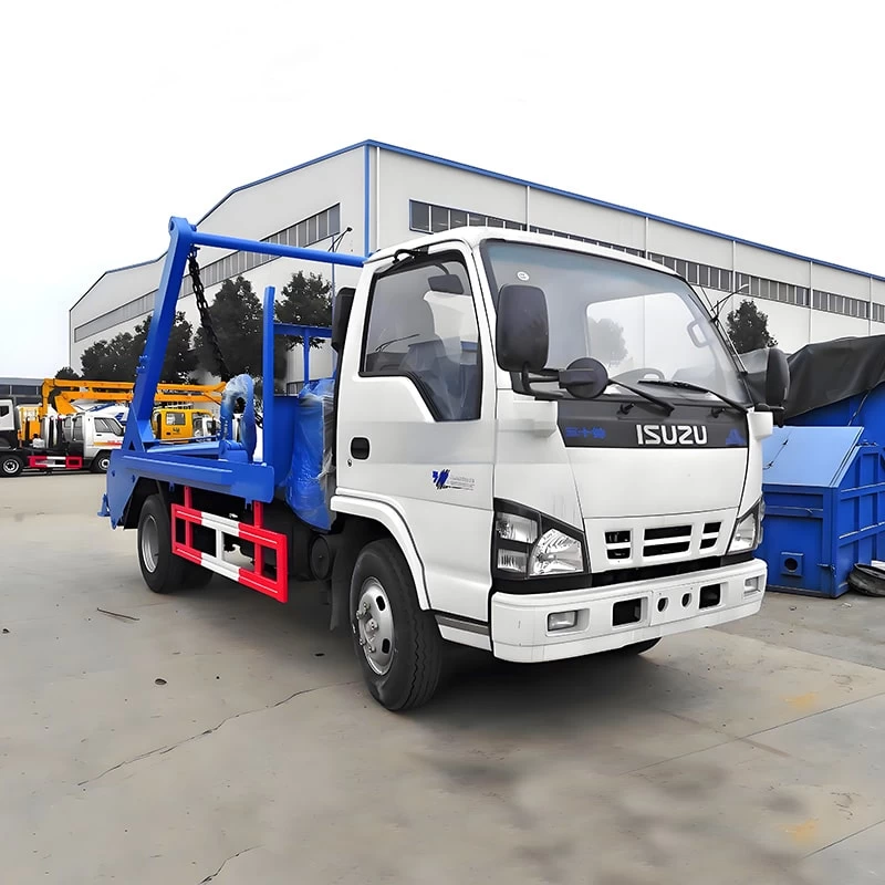 ISUZU 6CBM Arm Roll Container Garbage Bin Skip Garbage Truck Oblique Front View