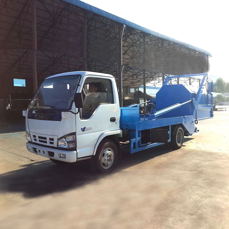 New or Used ISUZU 5 CBM Skip Loader Waste Garbage Truck Oblique Front View
