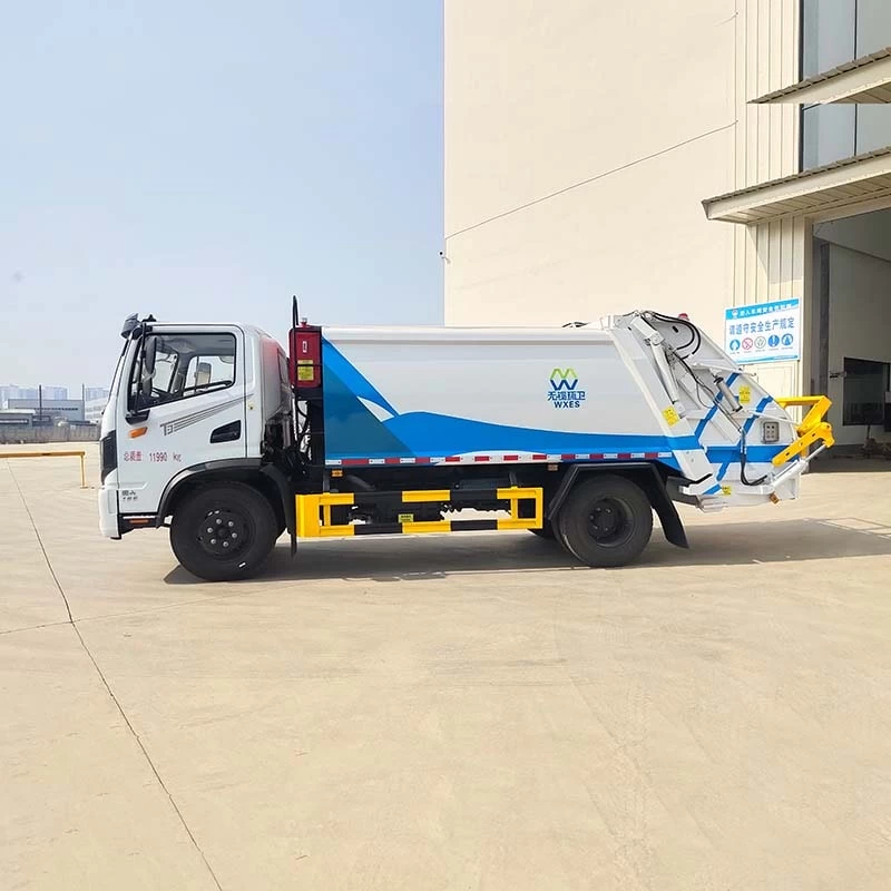 Dongfeng 4*2 10cbm Garbage Compactor Truck Front Side View