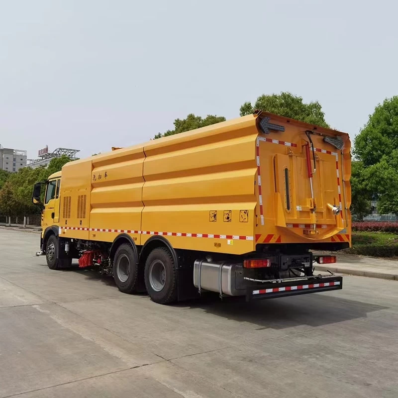 SINOTRUK high pressure 6*4 road street sweeper trucks Oblique Back Plot
