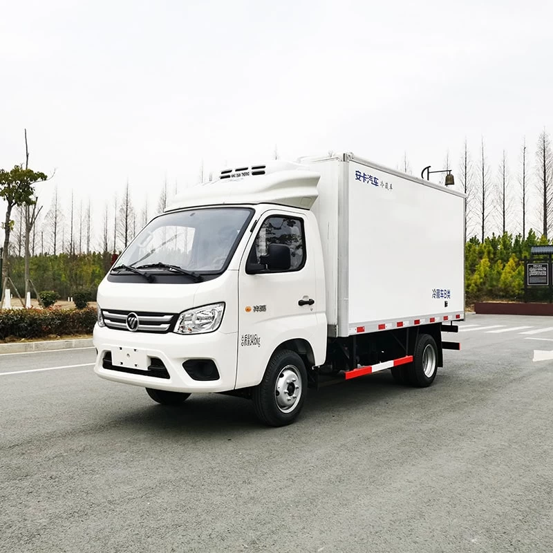 Foton high quality 4x2 Mini Refrigerator freezer Truck Oblique Front View